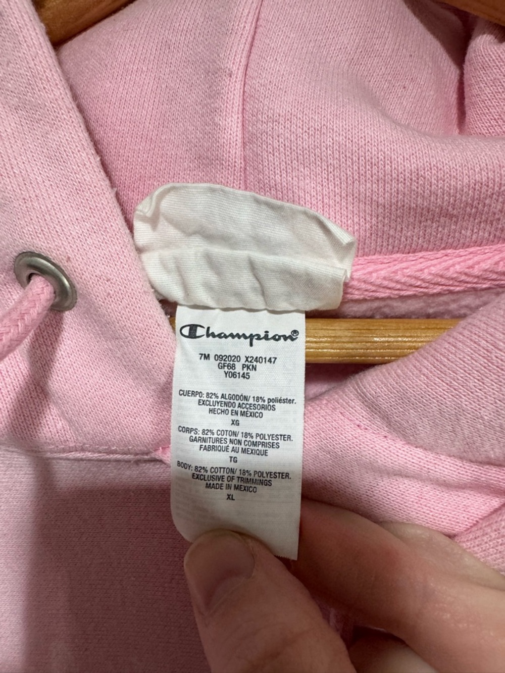 Champion Reverse Weave Hoodie Pink XL Extra Large - Picture 4 of 4